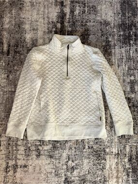 Avalanche Quilted Half-Zip Turtleneck Sweater - Cream